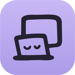 The Outscreen app icon: a sleepy laptop tucked behind an external monitor.